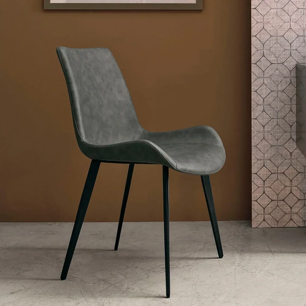 chair, milk tea shop dessert shop back negotiation chair, wrought iron curved plate soft bag chair, hotel book chair 5