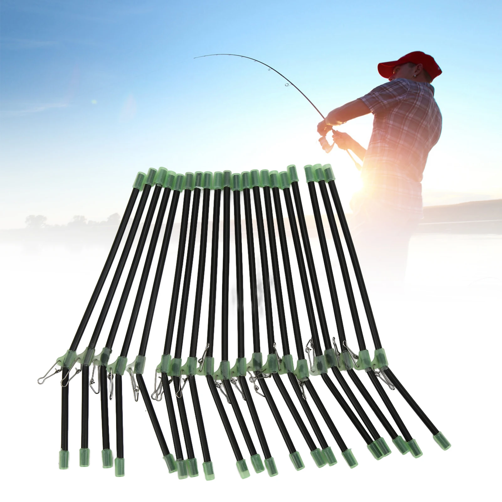 20pcs Sea Fishing Feeder Boom With Snaps Tube Balance Connector Fish Tackle European Style Fishing Balance Connector