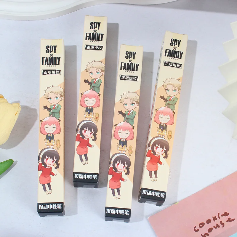 24 Pcs Cartoon Anime Spy×family Gel Pens Exquisite Independent Boxed Student Supplies Stationery Wholesale