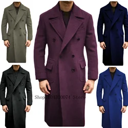 Elegant Winter Suits for Men, Brown Jacket with Double Breasted and Notch Lapel, Men's Woolen Coats，Advanced Customization