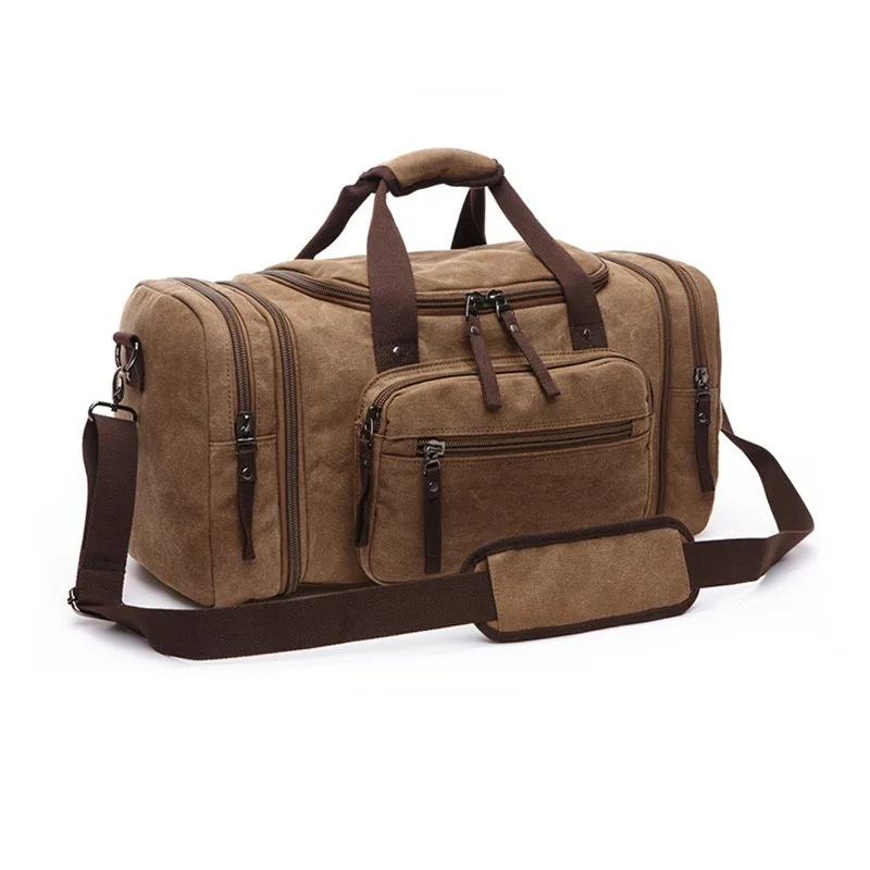 

Nesitu Large Big A4 Coffee Black Blue Green Grey Khaki Canvas Business Trip Men Women Travel Bag Shoulder Messenger Duffle M8642