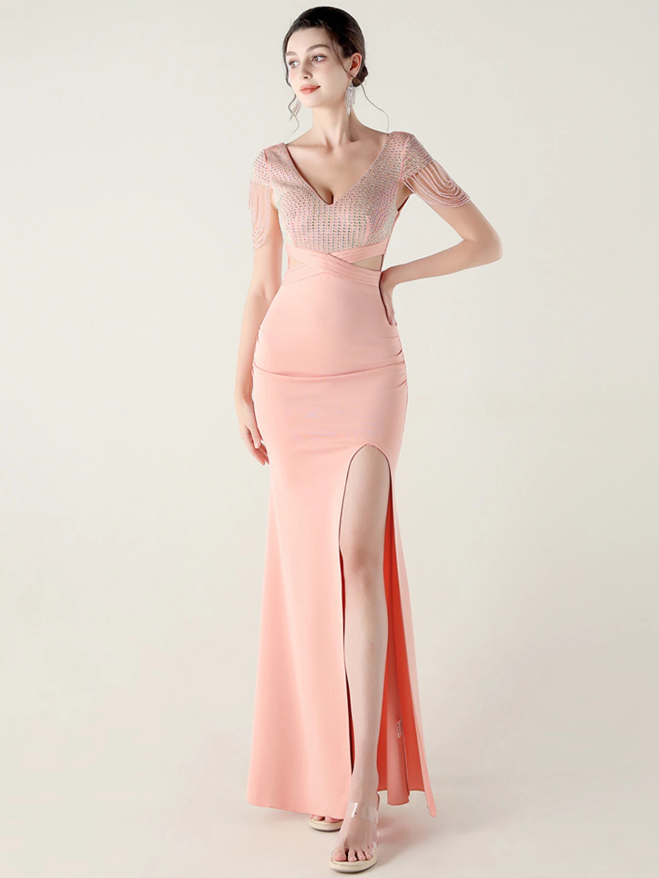 Sexy backless rhinestone white summer dress women elegant birthday party long dresses 2025 woman prom evening dresses vestidos