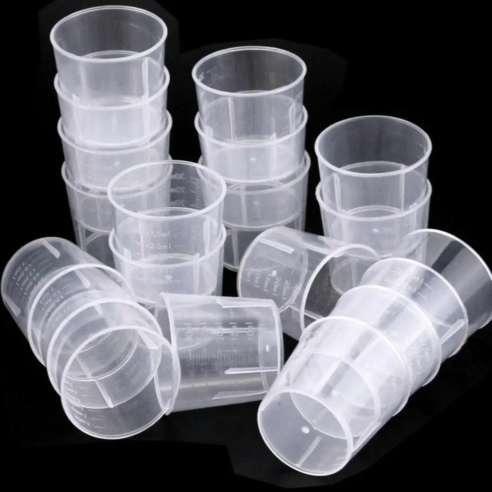 

20Pcs 60ML Plastic Measuring Cup Kitchen Cooking Laboratory Graduated Beaker Liquid Container Epoxy Resin Silicone Making Tool M