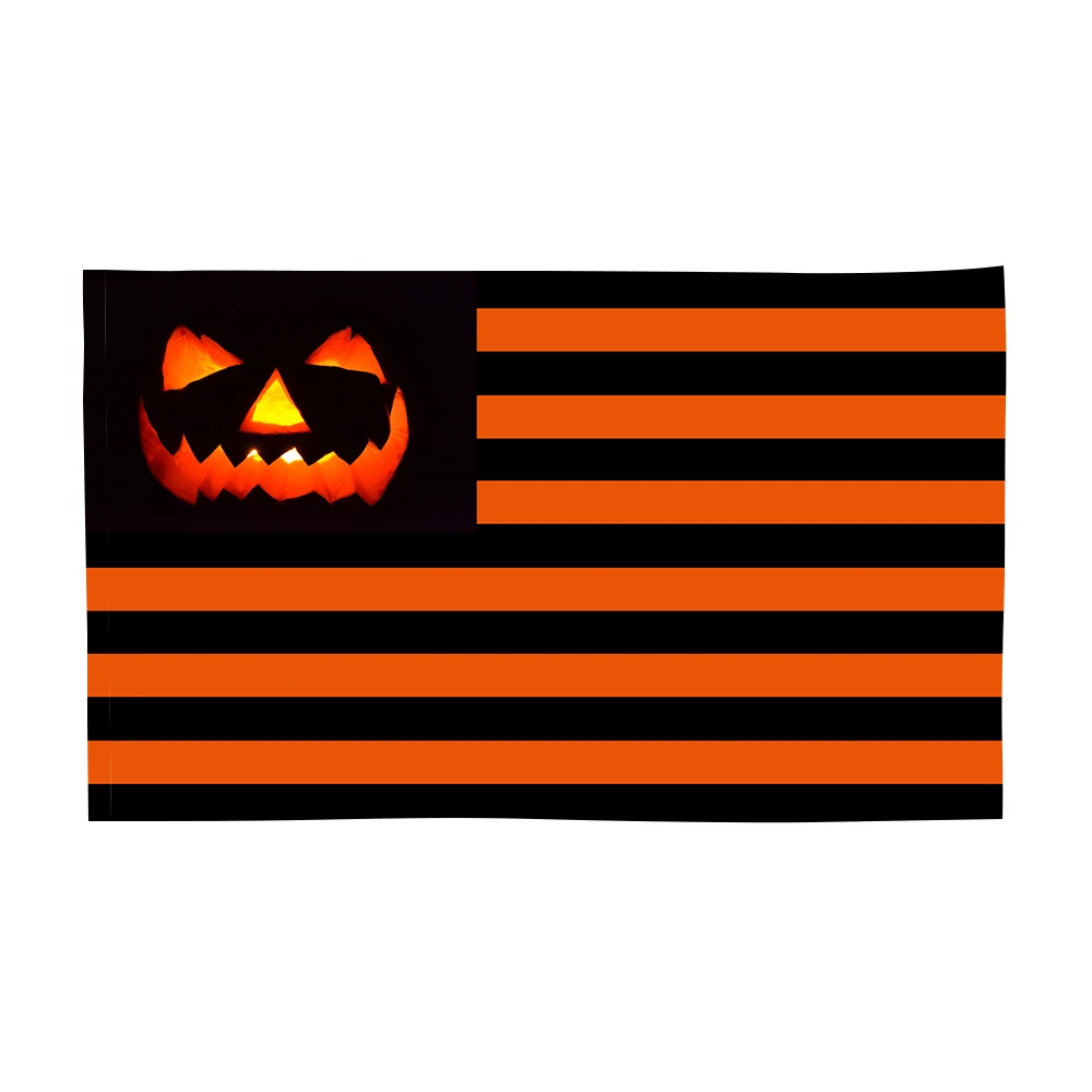 3Jflag  90x150cm Happy Halloween Horrible pumpkin flag university dormitory banner Bedroom decoration Four-button tapestry