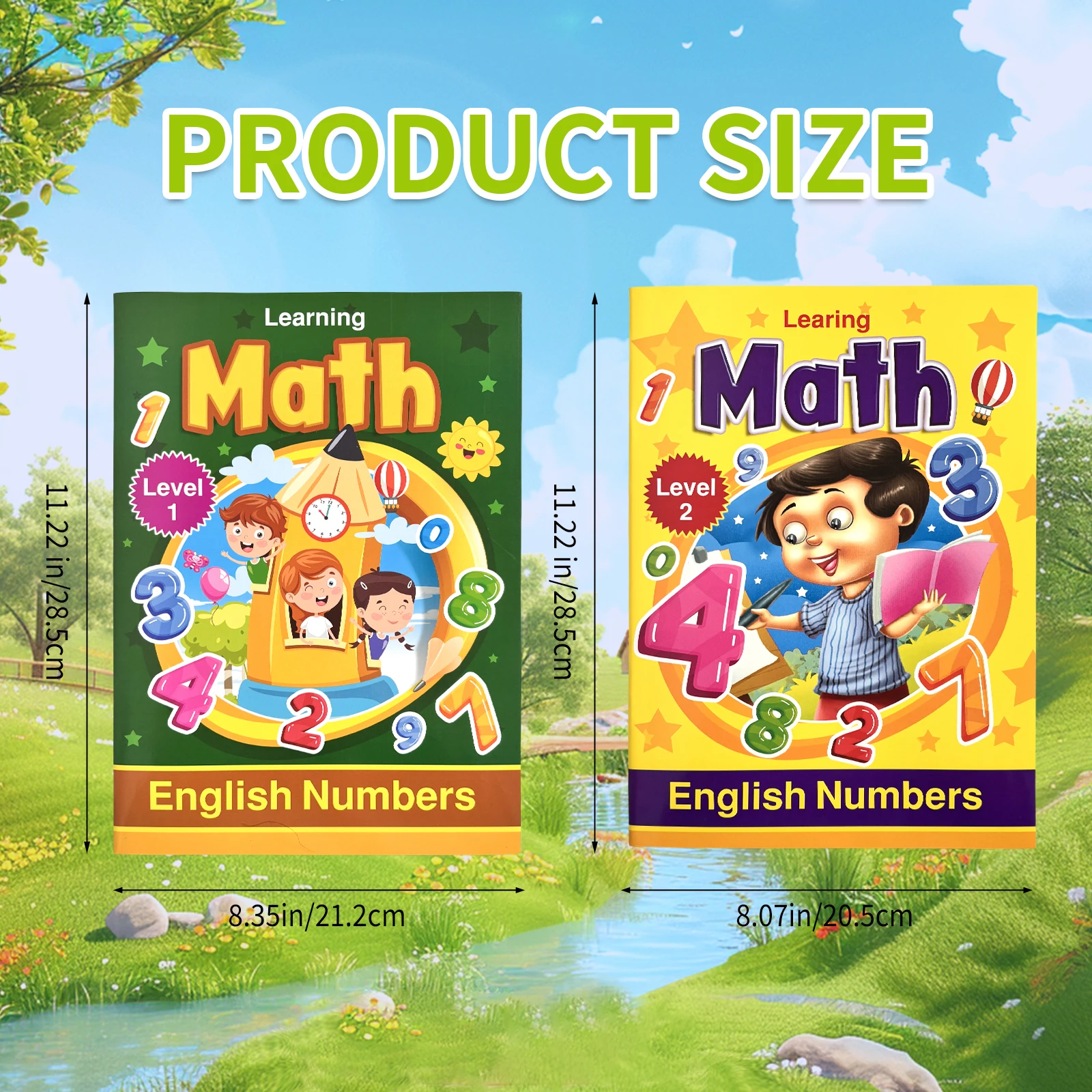 Math Children's English Math Learning Books Copybook Addition and Subtraction Algorithms Homework Holiday Homework Coloring Book