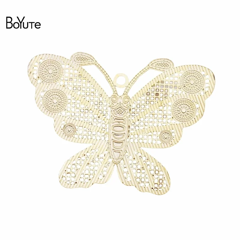 

BoYuTe (20 Pieces/Lot)) 43*33MM Filigree Butterfly Pendant Sheet Diy Brass Material for Earring Jewelry Making