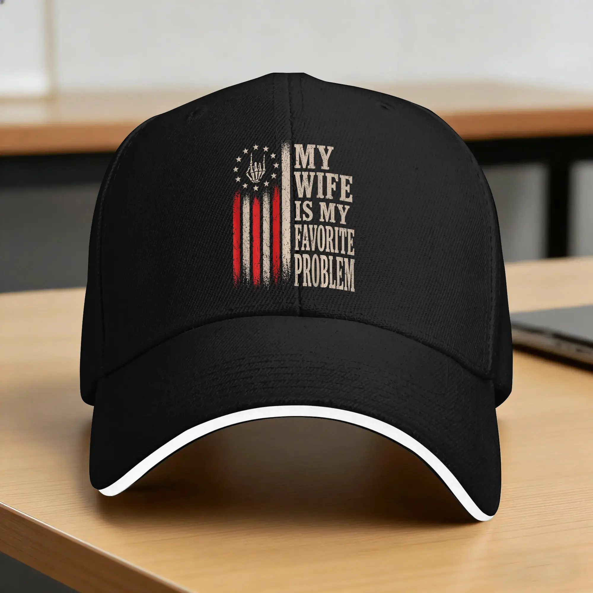 My Wife is My Favorite Problem Funny Quote Sun Baseball Cap Summer Streetwear Trucker Hat For Couple Women Sports Baseball Caps