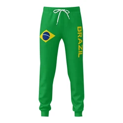 Mens Sweatpants Flag of Brazil 3 Pants with Pockets Joggers Soccer Football Multifunction Sports Sweat With Drawstring