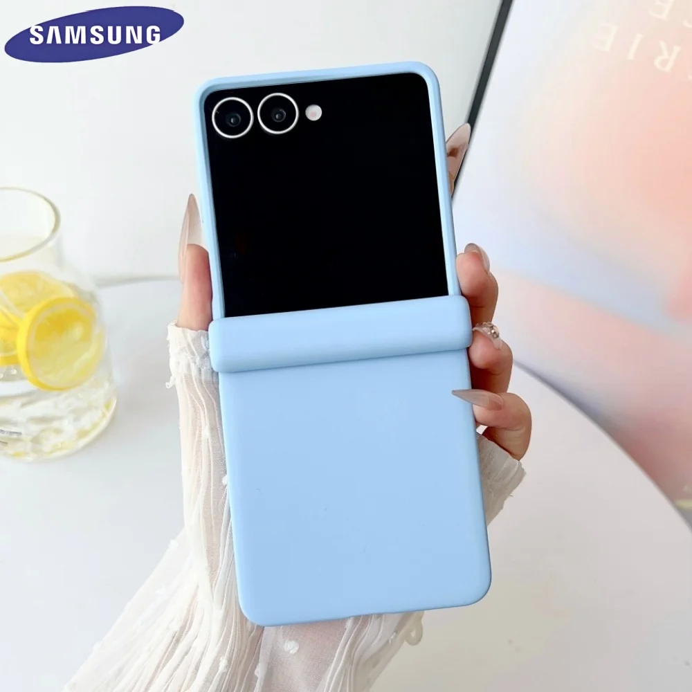 Samsung Z Flip 6, fluoreszierende Farbe, flüssige Silikonhülle für Z Flip 7, 5, 6, 4, 3, stoßfest, matt, Candy Fold Cover für Galaxy ZFlip6