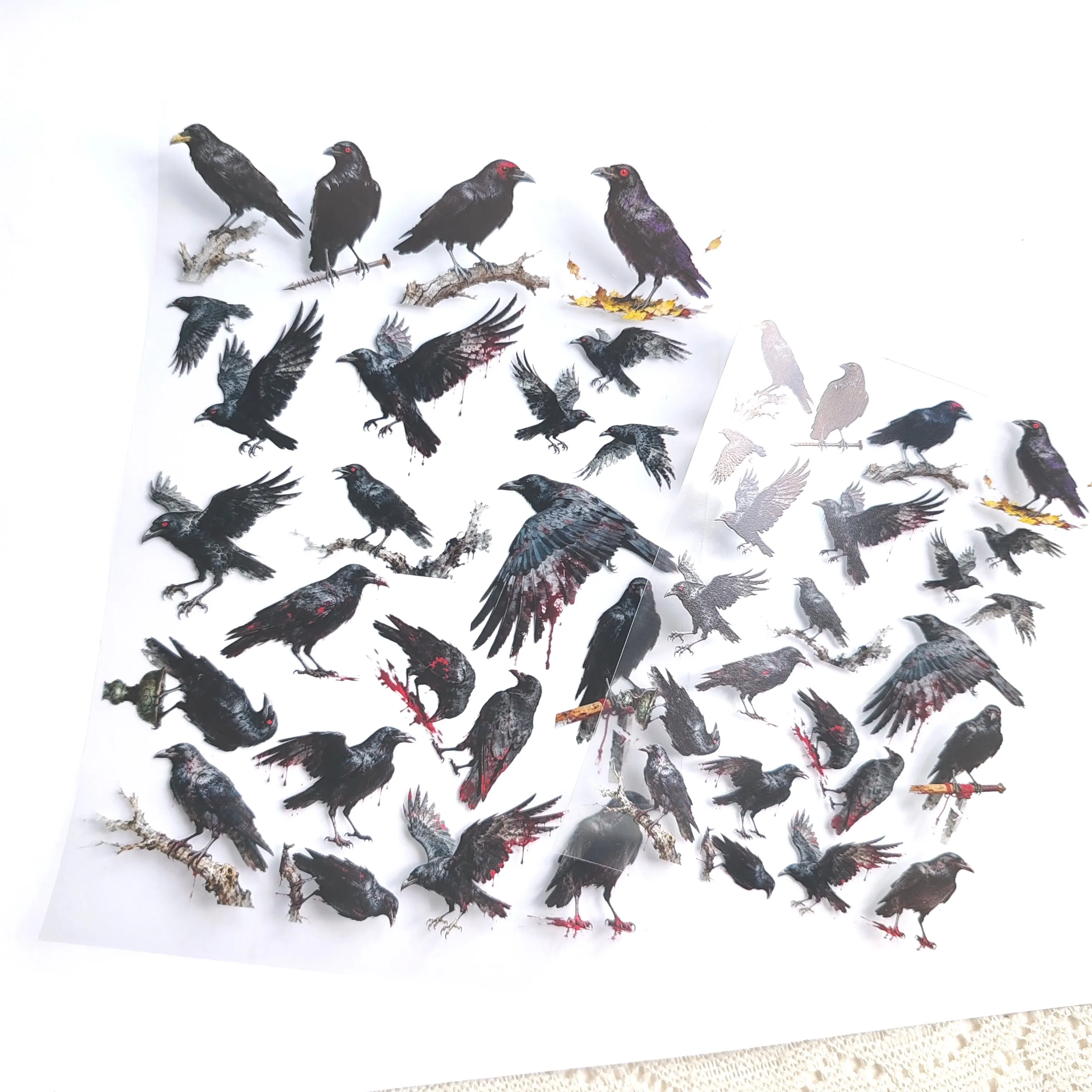 

Pet Tape Journal Crow Dark Crow Sticker Collage Decoration Card Landscaping Animal Crow Sticker