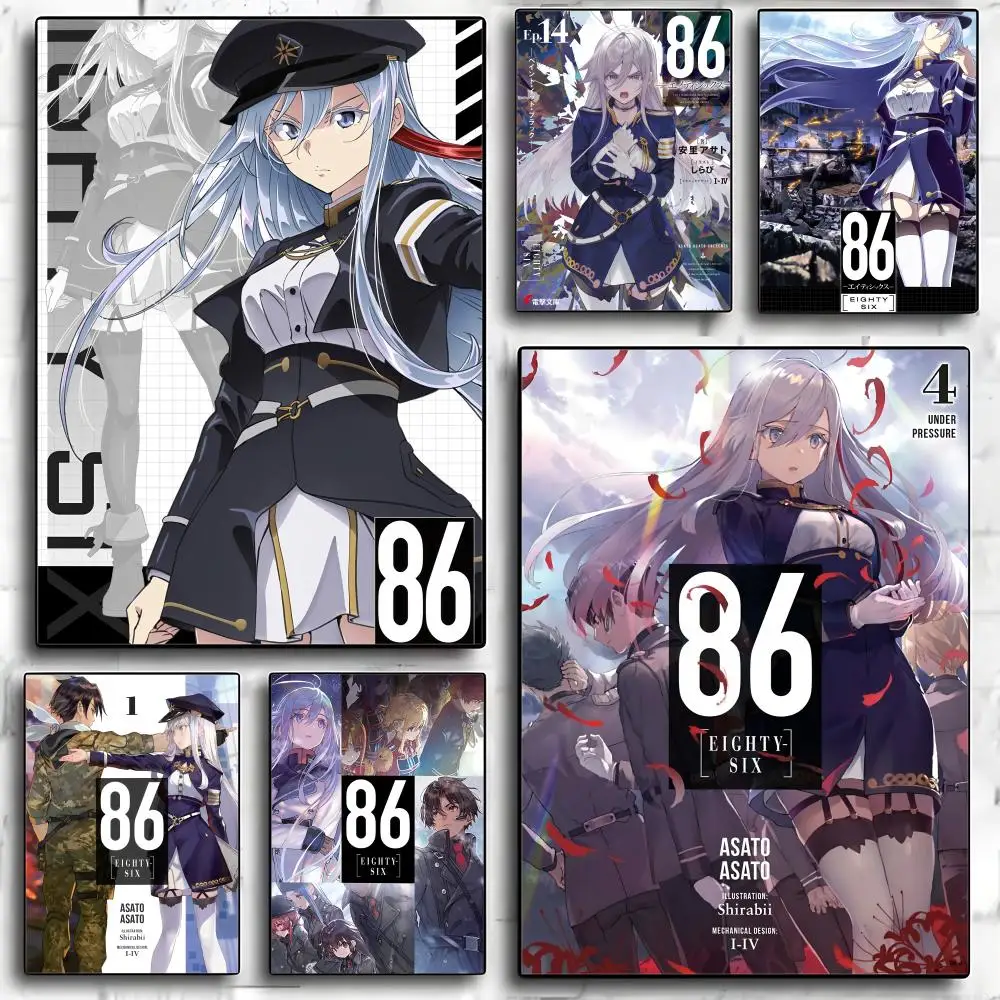 Anime 86 E-eighty Six Poster Moderno PP Carta Wall Art Sticker Decorativo minimalista per Cafe Office Bar Decorazione della parete di casa Regalo