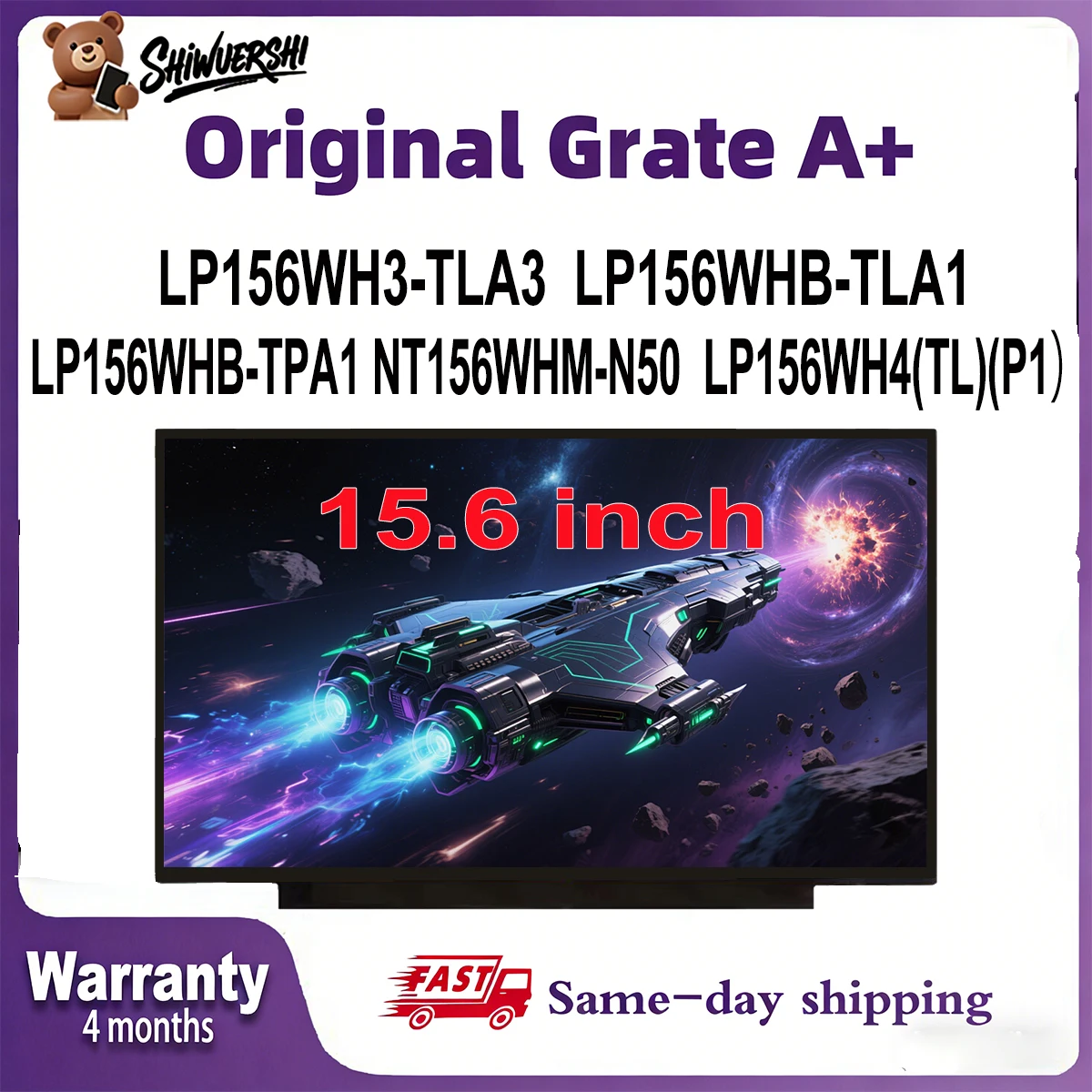 

Wholesale 15.6" Laptop Lcd Screen Monitor Panel LP156WHB TPA1 NT156WHM N50 LP156WH4(TL)(P1）LP156WH3 TLA3 LP156WHB TLA1