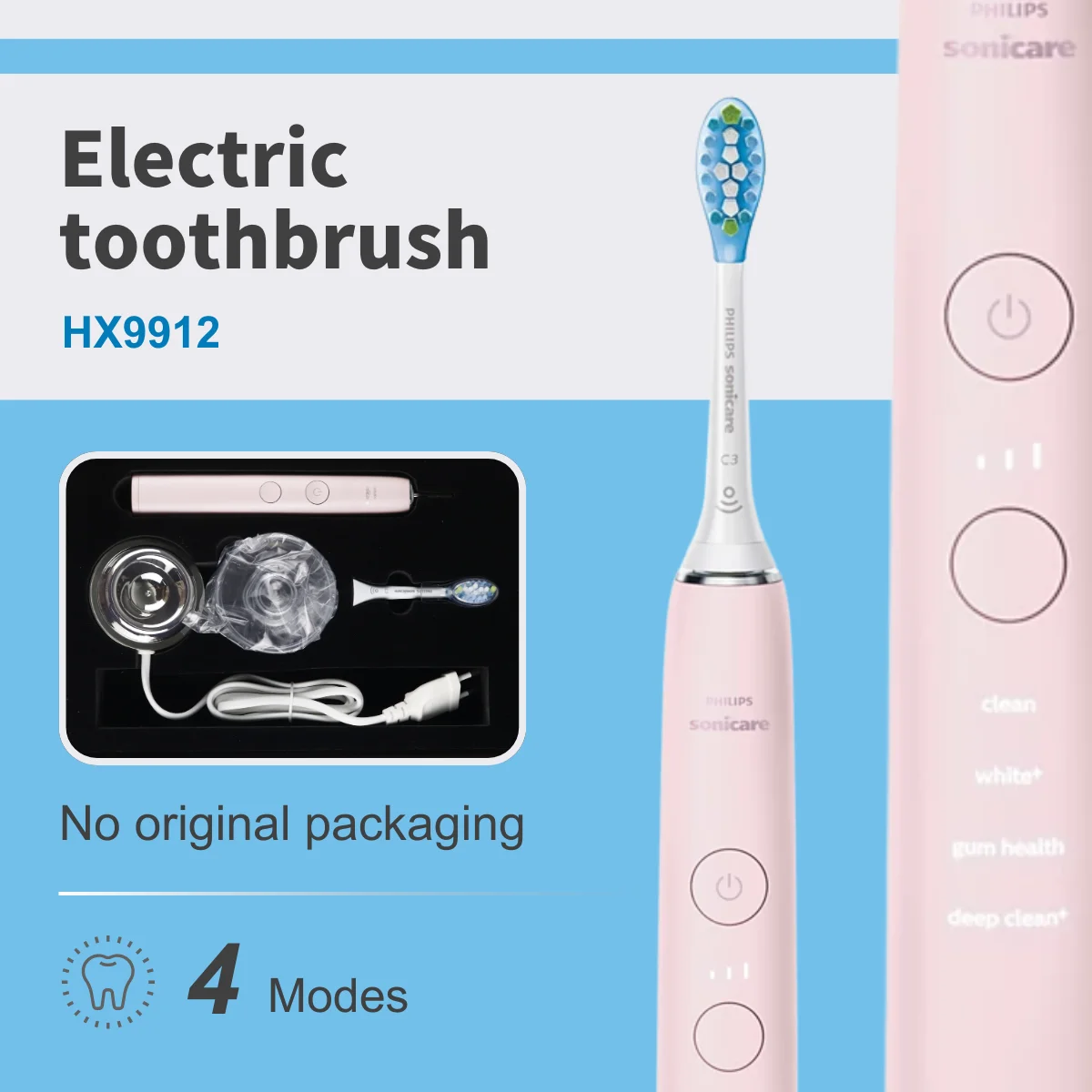 

Philips Electric toothbrush Sonicare DiamondClean 9000 HX9912, 4 Modes, Pink