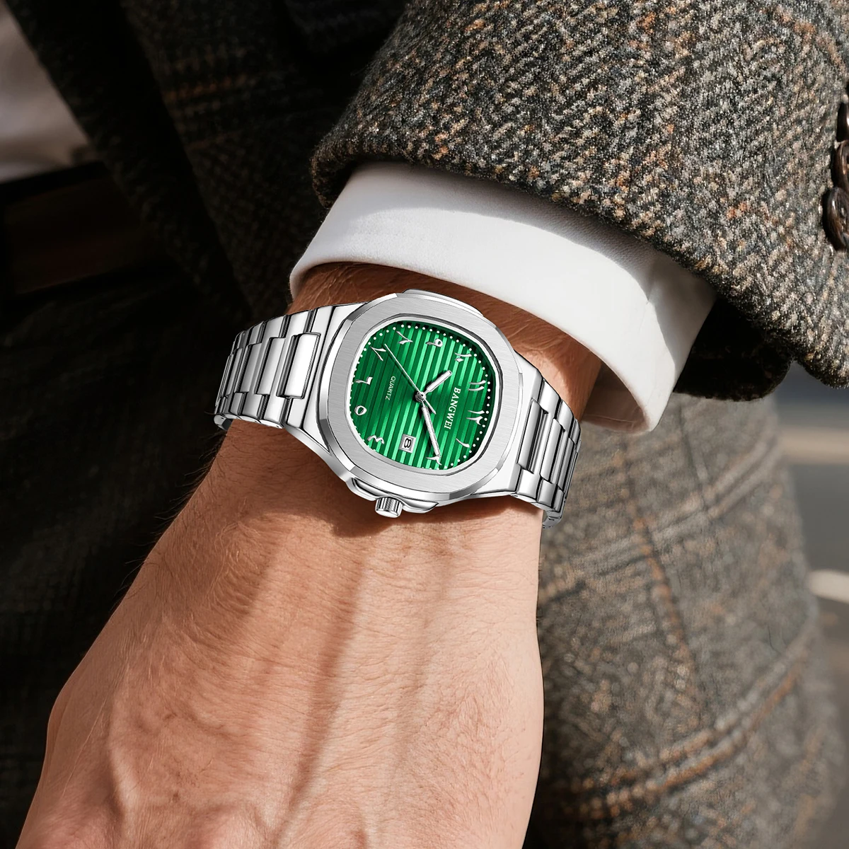 LIGE Moda Luxo Quartzo Homem Relógio Banda de Aço Inoxidável Casual Negócios À Prova D 'Água Luminosa Data Relógios para Homens com Caixa de Presente