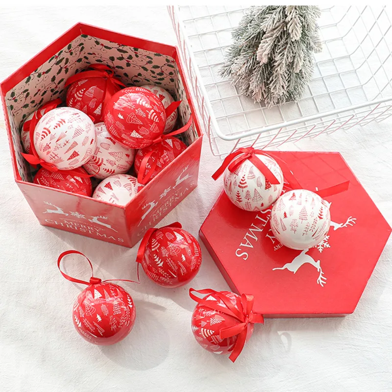 

14pcs/box Set 7.2cm Ball Christmas Tree Decor Painted Ball Xmas Party Hanging Elk Ornament for Home Festive Party Decoration