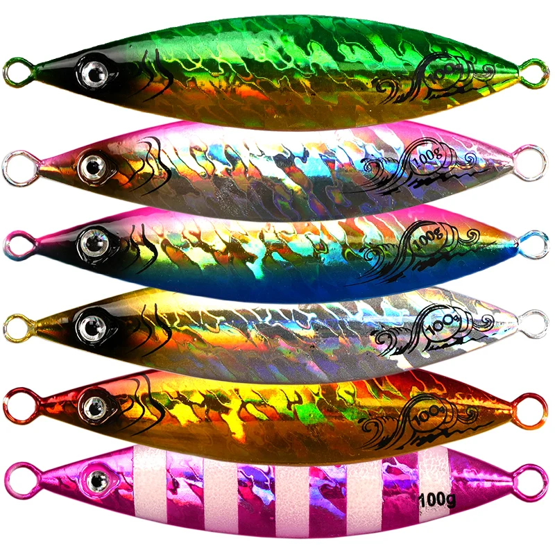 Jigging Spoon Metal Plate Fishing Lure 20g 30g 40g 60g 80g 100g 150g 200g Shore Casting Jig Sea Bass Fast Sinking Bait Jerkbait