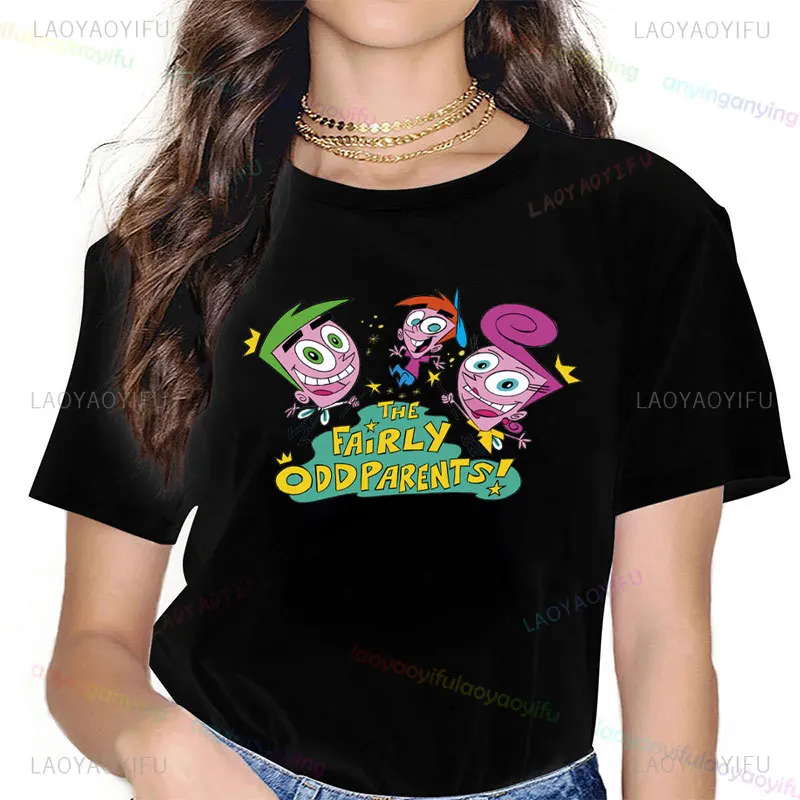 2024 Hot Sale Cartoon The Fairly OddParents Timmy Cosmo and Wanda Classic Unique Printed Tee Harajuku Mens Clothing Womens Top