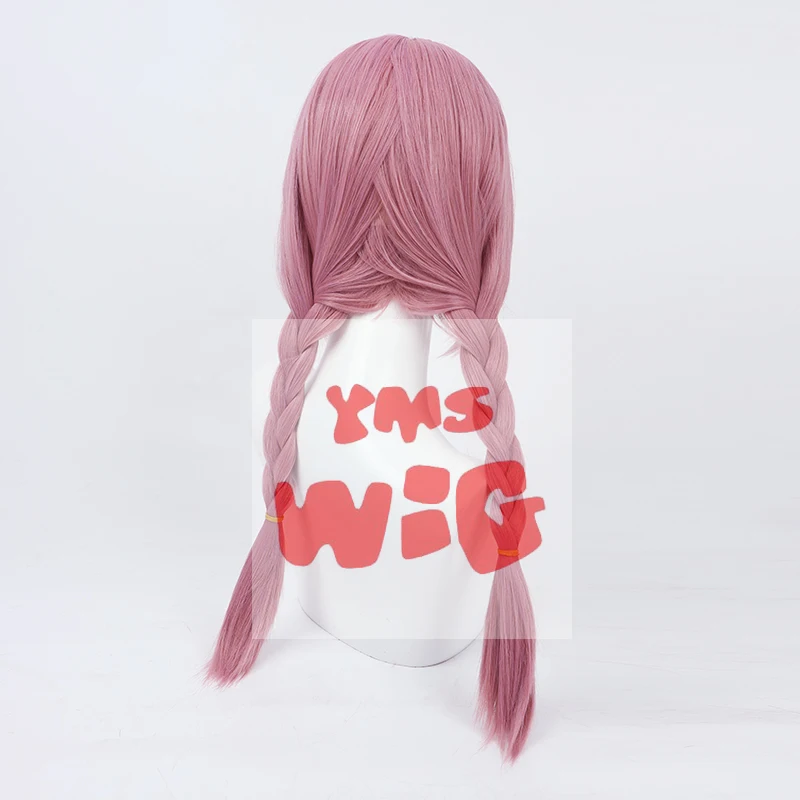 VTuber Youtuber Kafu Live Girls Virtual Singer KAF Cosplay Wig Pink 60CM Long Hair Braided Ponytails Role Play