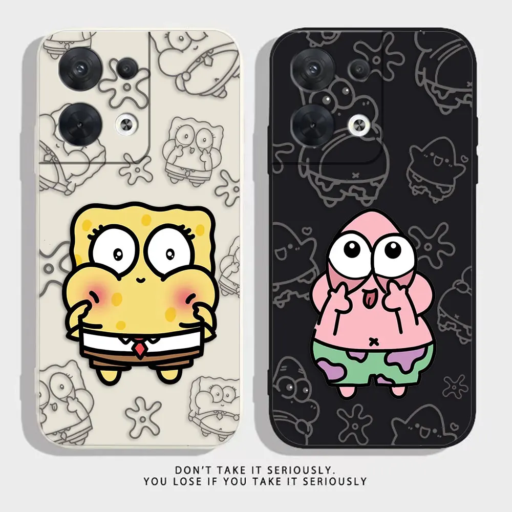 Mini S-SpongeBob S-Squarepants Phone Case For OPPO RENO 8 7 9 6 7SE 5 4 4SE 4 3 4G 5G PRO PLUS Silicone Case Funda Shell Capa