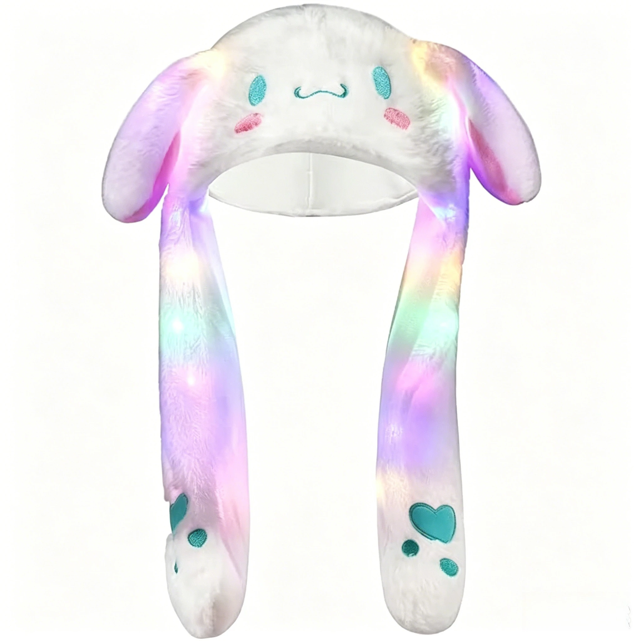 Gorro de Peluche Brillante de Sanrio con Orejas Móviles, Gorro de Invierno Cálido con Diseño de Pikachu, Hello Kitty, Kuromi y Cinnamoroll