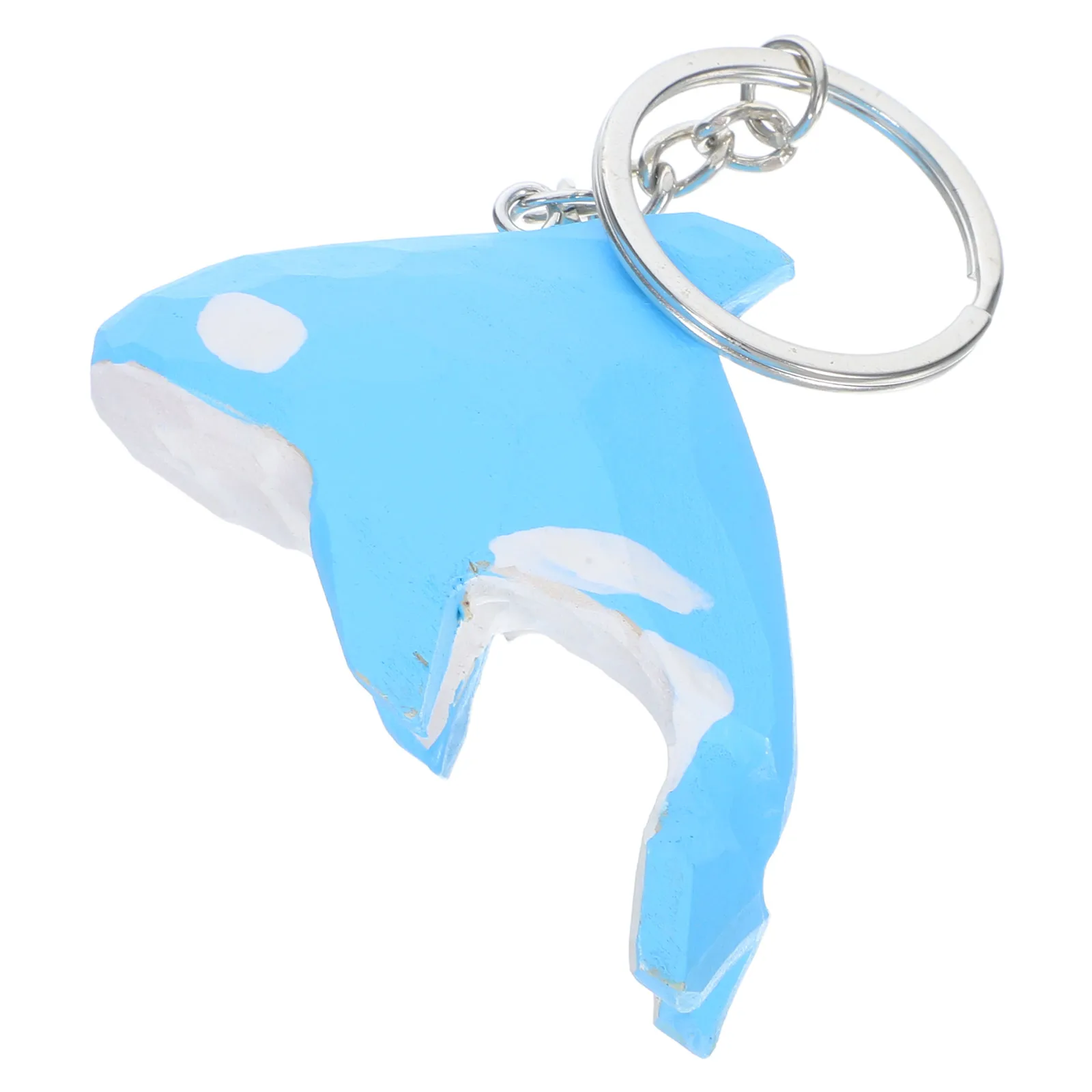

Whale Key Chain Cartoon Marine Animal Ornaments Hand-carved Wood Keychain Kawaii Keyring Decorative Bag Charm Decorate