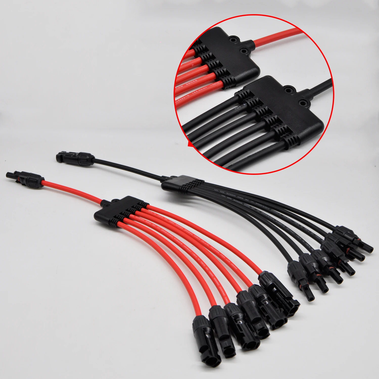 1 Pair 6 to 1 Solar Y Branch Cable M/6F F/6M Parallel Connectors Wire Kit for RV Home