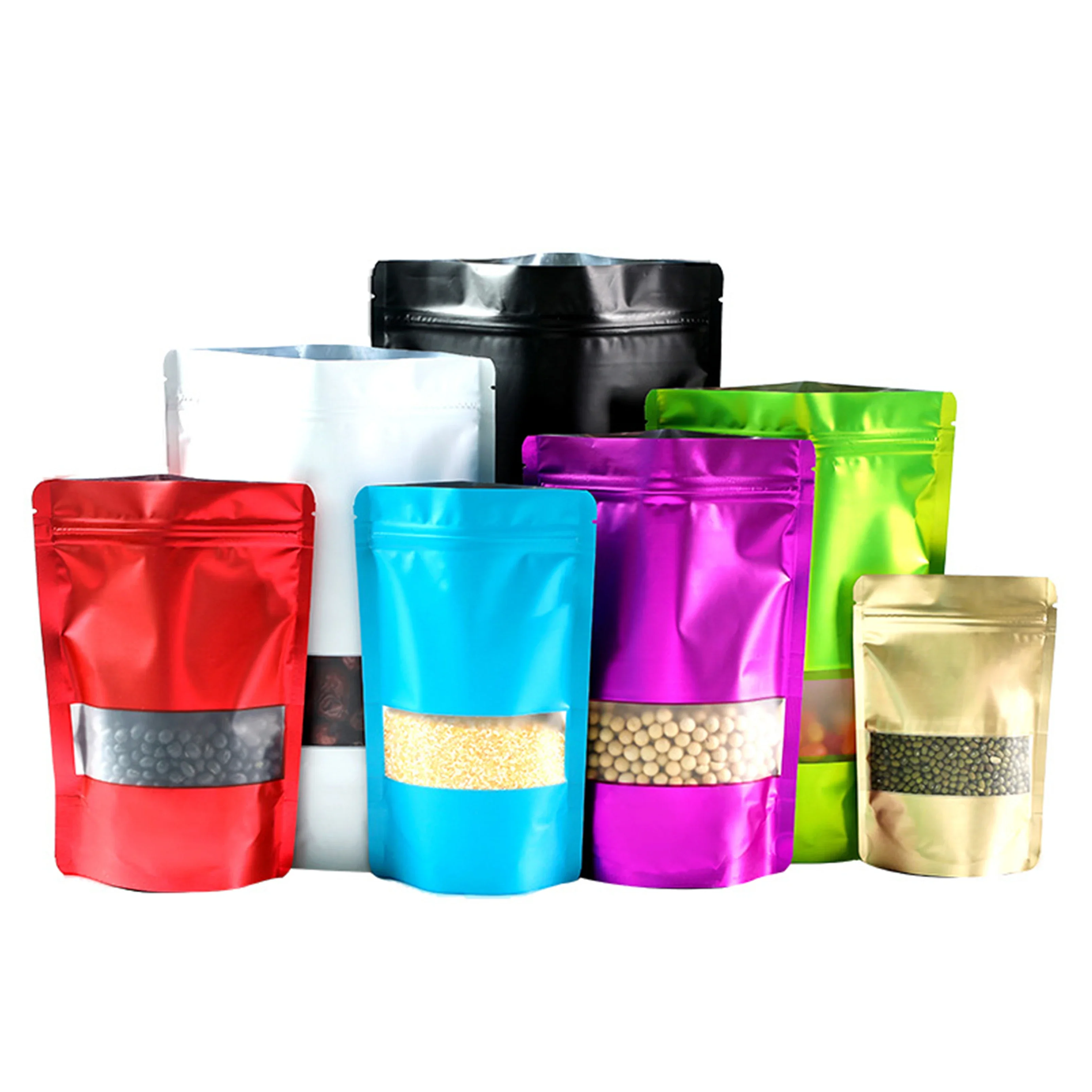 

Самозапечатывающаяся сумка с индивидуальным логотипом, матовым матовым окном, стоячей молнией, поддержкой индивидуального логотипа