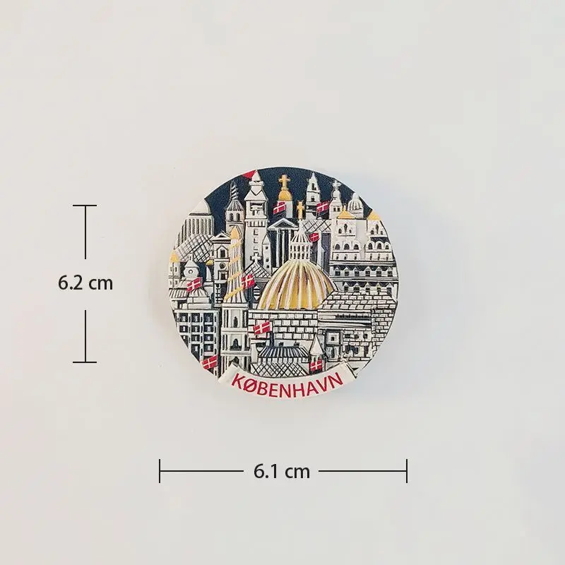 Kobenhavn كوبنهاجن مغناطيس الثلاجة ملصق الثلاجة الراتنج الدنمارك هدية تذكارية #4