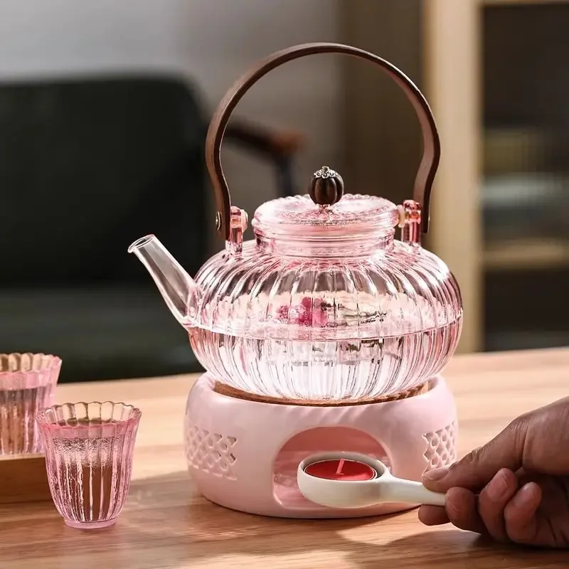 

Fruit flower teapot candle heating tea maker afternoon tea health