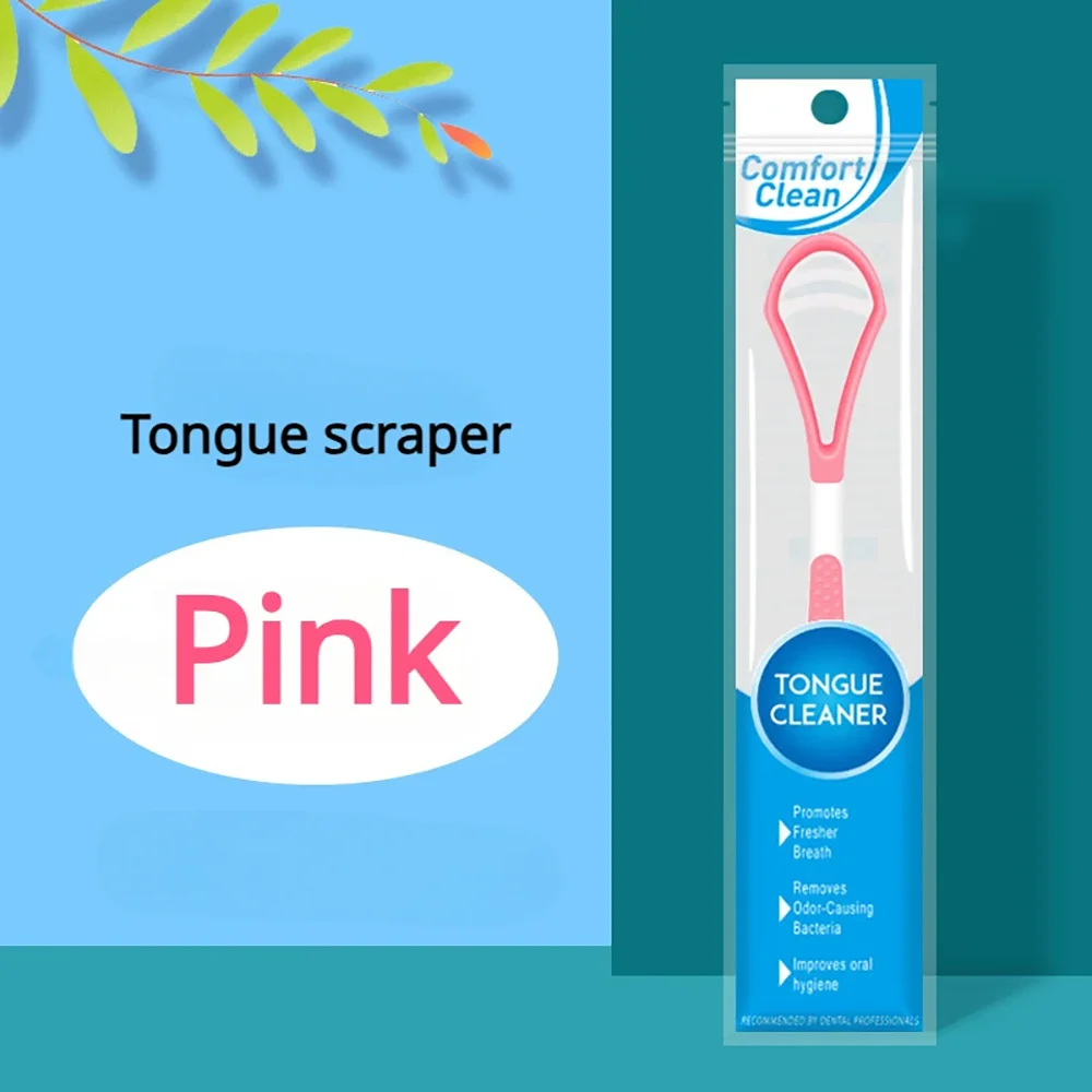 Tongue Cleaner Adult Oral Care Tongue Cleaning Brush Oral Hygiene Health Care Fresher Breath Double Side Reusable Clean Brush