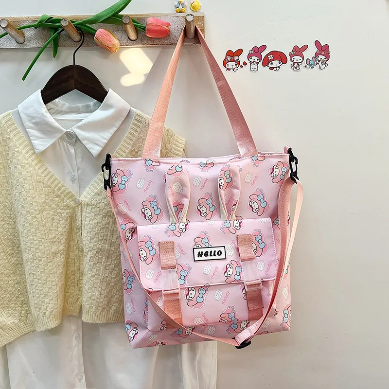 2024 Sanrio Cute Kuromi Melody Cinnamoroll Large Capacity  Backpack Boys Girls Cartoon Hello Kitty Kawaii Fashion shoulder bag