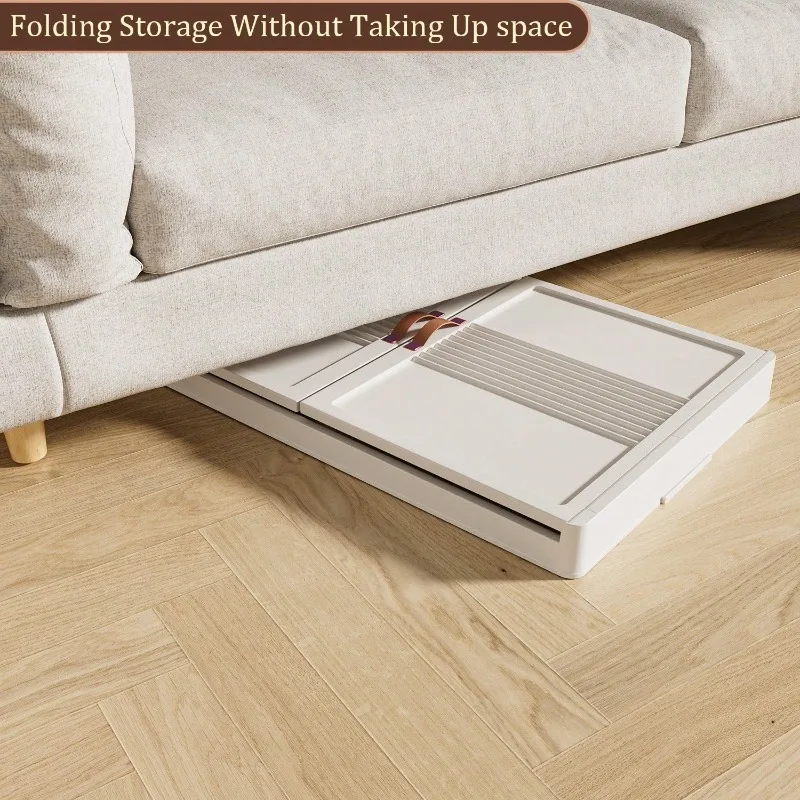 Living Room Furniture Multi Layer Plastic Storage Cabinet With Door And 4 Rollers, Foldable Large Capacity Stackable Storage Box, Portable Storage Box, Suitable For Offices, Kitchens, Living Rooms And Bedrooms, Apartments