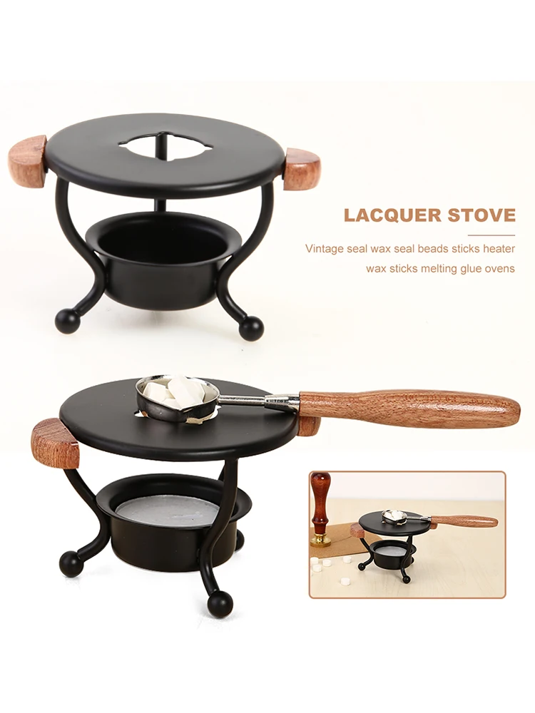 7.5cm Wood Fire Lacquer Small Melting Furnace Retro Deer Wax Seal Candle Heater Wax Seal Stamp Sealing Making Tools