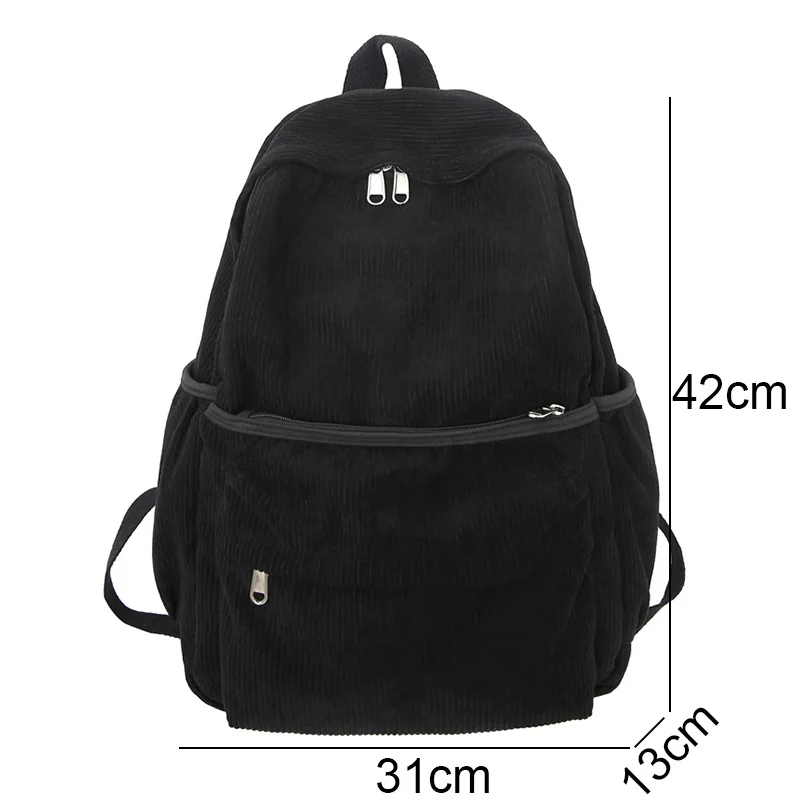 Fashion Female Men White Corduroy Travel Leisure Vintage School Bag Girl Boy Laptop Ladies Retro College Backpack Women Book Bag