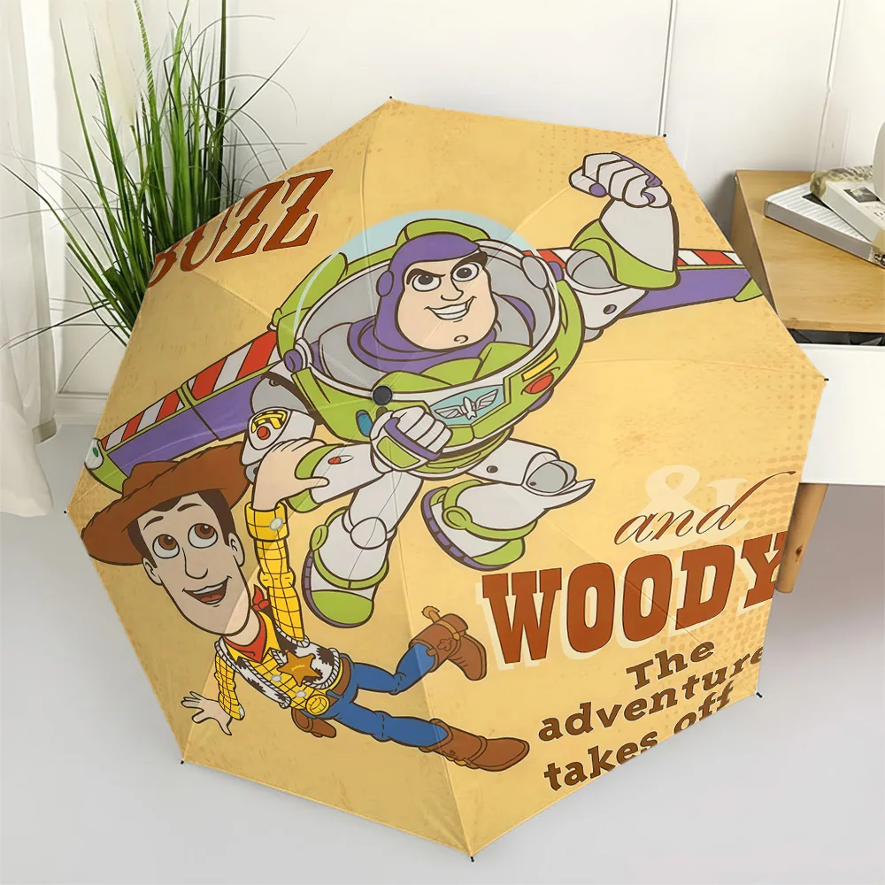 

Автоматический складной зонт Disney Toy Story с принтом Базза Лайтера и Вуди в ретро-стиле, ветрозащитный, водонепроницаемый, для путешествий