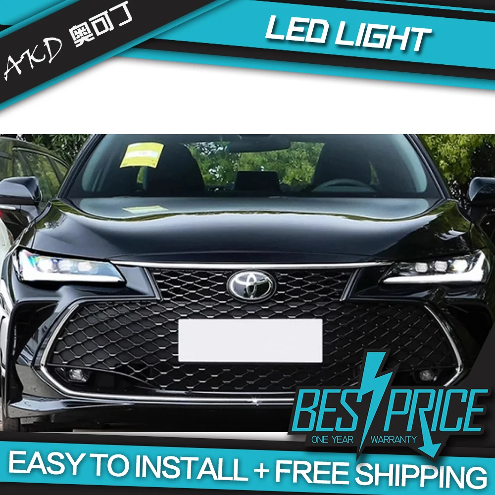 

AKD Cars Styling Headlight for toyota Avalon LED Headlight Projector Lens 2018-2022 Headlights DRL Head Lamp Dynamic Angel Eyes