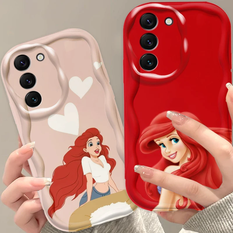 Little Mermaid Disney Cartoon For Samsung S24 S23 S21 S20 Ultra Plus FE A73 A72 A71 A51 A31 A05S A05 A04 5G Wave Oil Cover