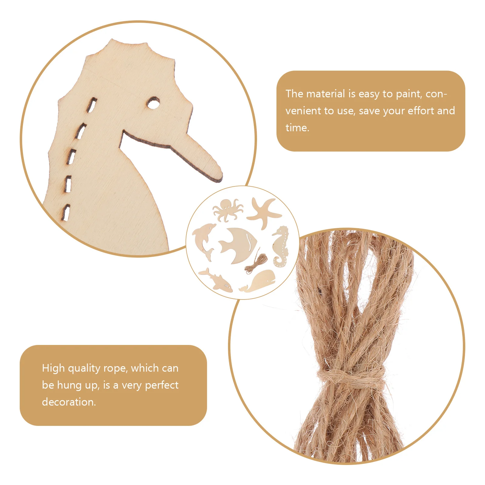 

70Pcs Ocean Animals Wood Cutouts Unfinished Wooden Slices for DIY Painting Crafts Sea Animal Decor Kids Adults Home Party