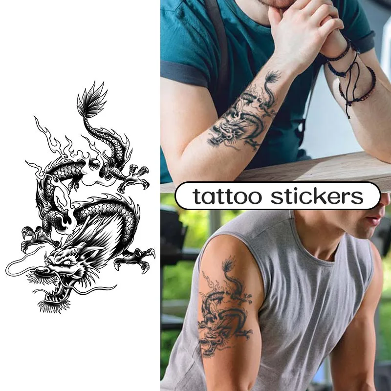 2pcs Long Lasting Herbal Tattoo Sticker Waterproof Semi-Permanent Tattoo Sticker for Arm Leg Chest Fake Tattoo Covering Scar