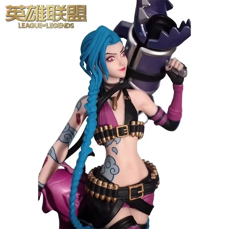 League Of Legends Cmge Jinx Action Figure 3d Penna di modellazione Anime Figure Ornamento Periferiche di gioco Giocattolo alla moda Giocattolo personalizzato