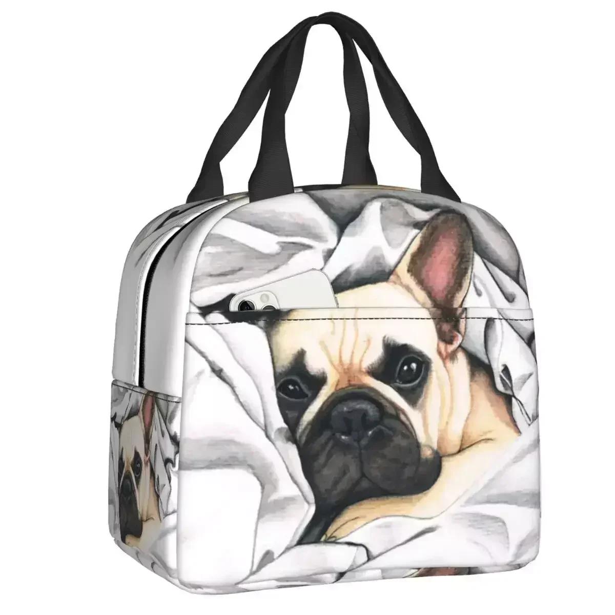 2023 New French Bulldog Insulated Lunch Bag For Outdoor Picnic Frenchie Pet Portable Cooler Thermal Lunch Box Women Children