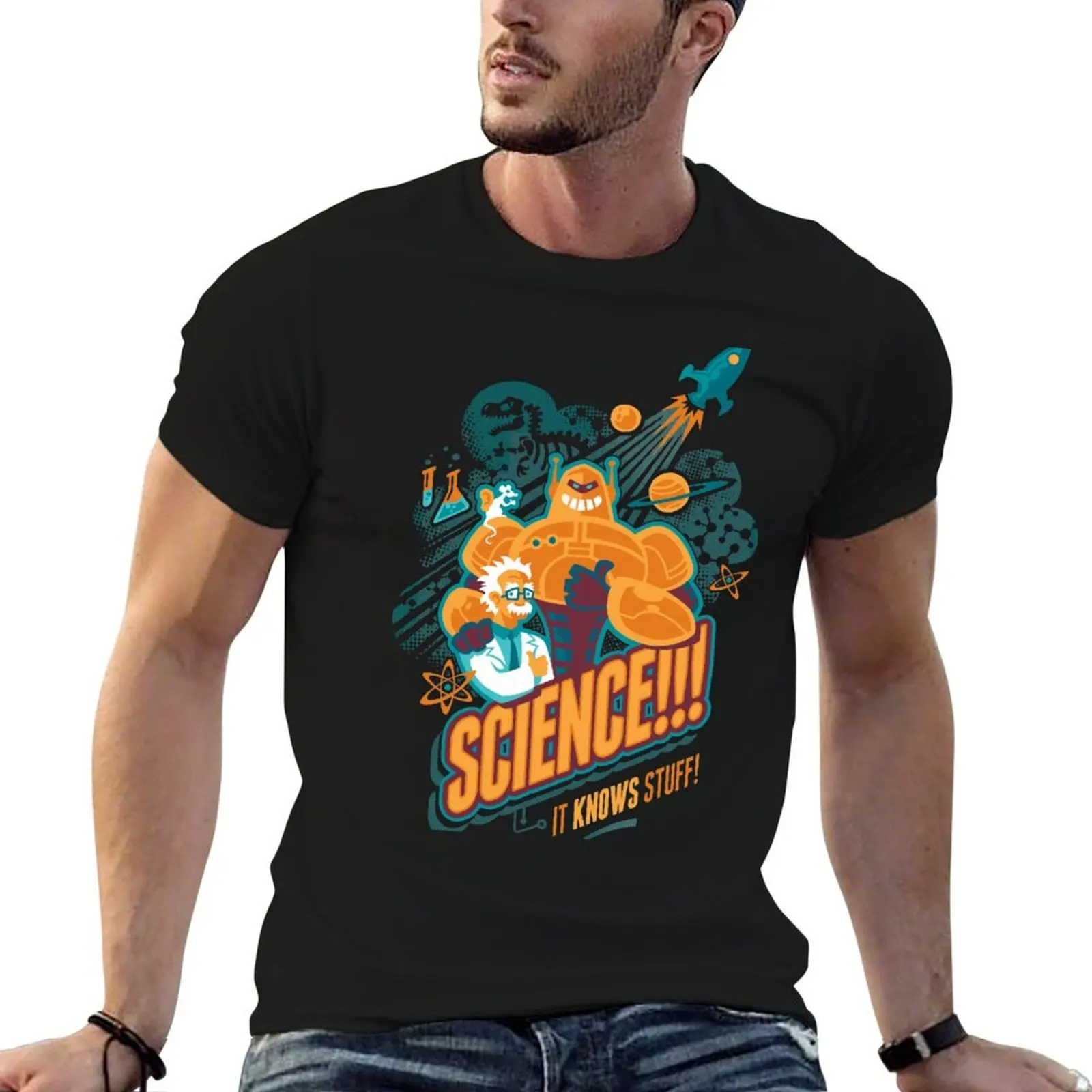 

Science!!! It Knows Stuff! (blue) T-Shirt t shirt man casual t shirt man luxury t shirt man plain T-Shirt