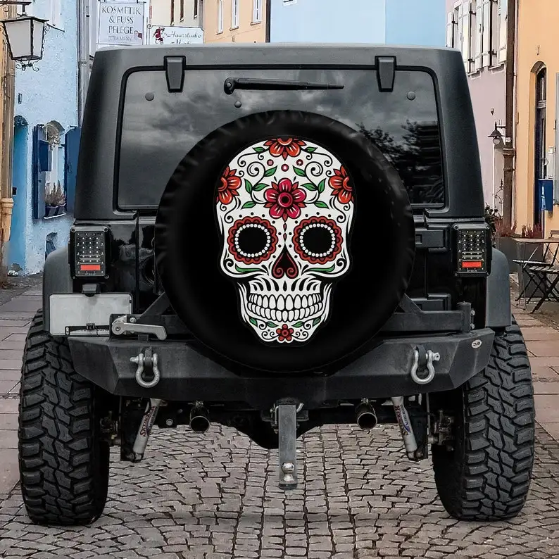 

Chingona Skull Christmas Gift, Spare Tire Cover For Car, Personalized Tire Cover, Gift For Car Lover