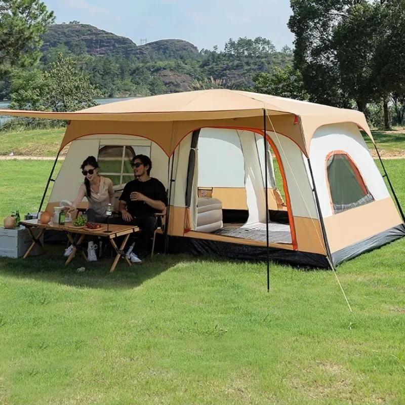 

Outdoor Two Bedrooms Tent Beach Sunshade Waterproof Family Survival Mountaineering Tent Tourism Nature Hike Camping Hiking