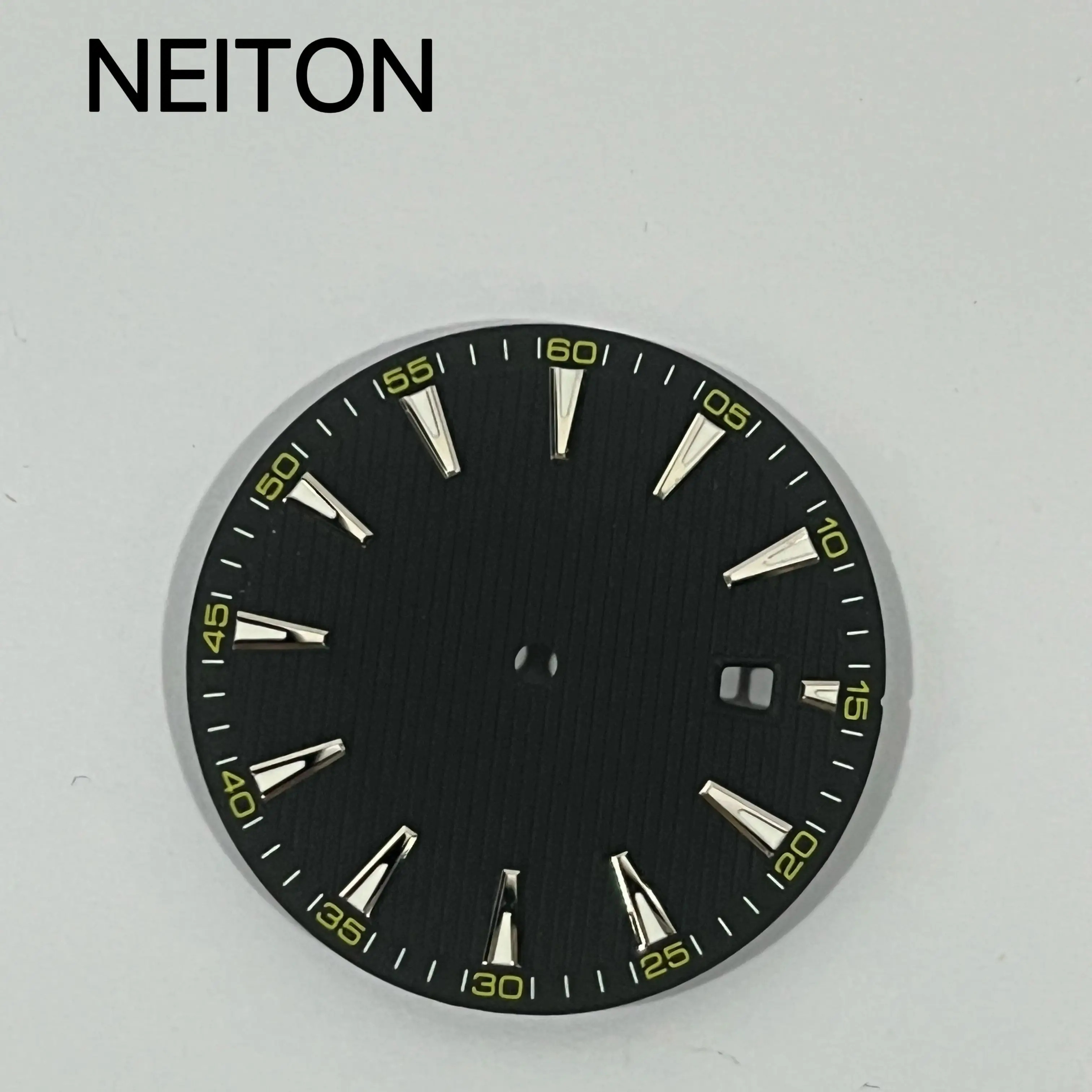 Netion black blue white watch dial 33.4mm fit NH35 ETA2824 2836 Miyota8215 821A Mingzhu DG2813 3804 PT5000 movement luminous - view 2