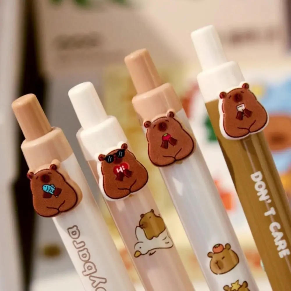 Kawaii Capybara pena Gel tinta biru pena dapat dihapus kartun ST Nib 0.5mm pena menulis lucu Sekolah