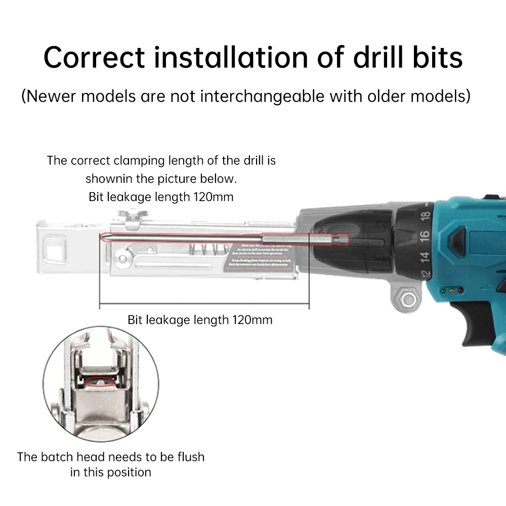 Pistola de clavos de cadena neumática, cabeza de pistola de tornillo de cadena, pistola de clavos automática eléctrica, máquina de clavos automática con herramientas de tornillo