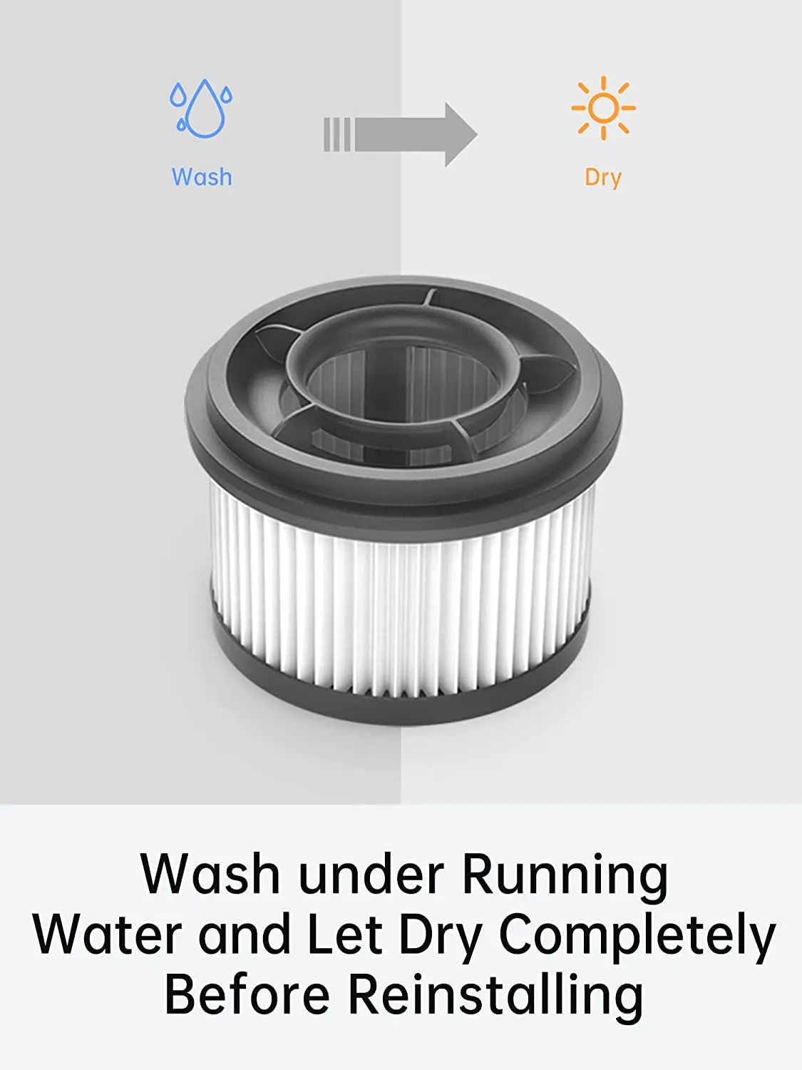 Dreame-filtro hepa de substituição, filtros de cartuchos laváveis para aspirador sem fios t20/t20 pro/t30 neo