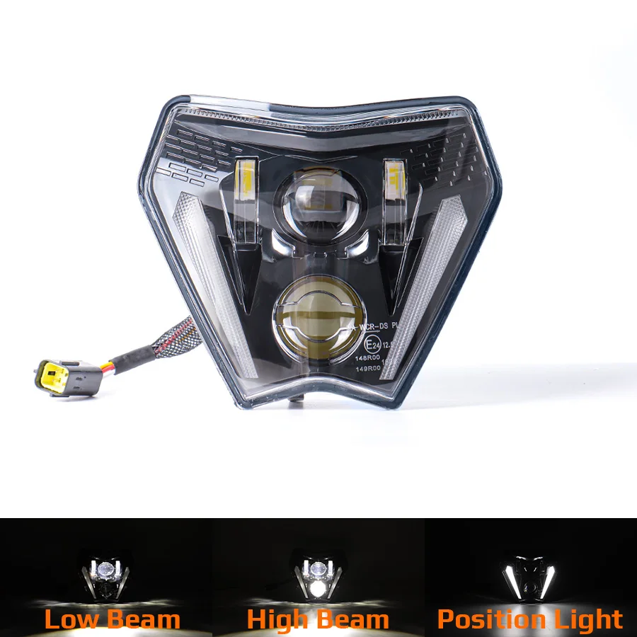 24-25 Led Headlight for 350 500 EXC-F 150 250 300 XC-W 450 XCF-W Emark Headlight Enduro Dirt Bike Motorcycle Accessories！！