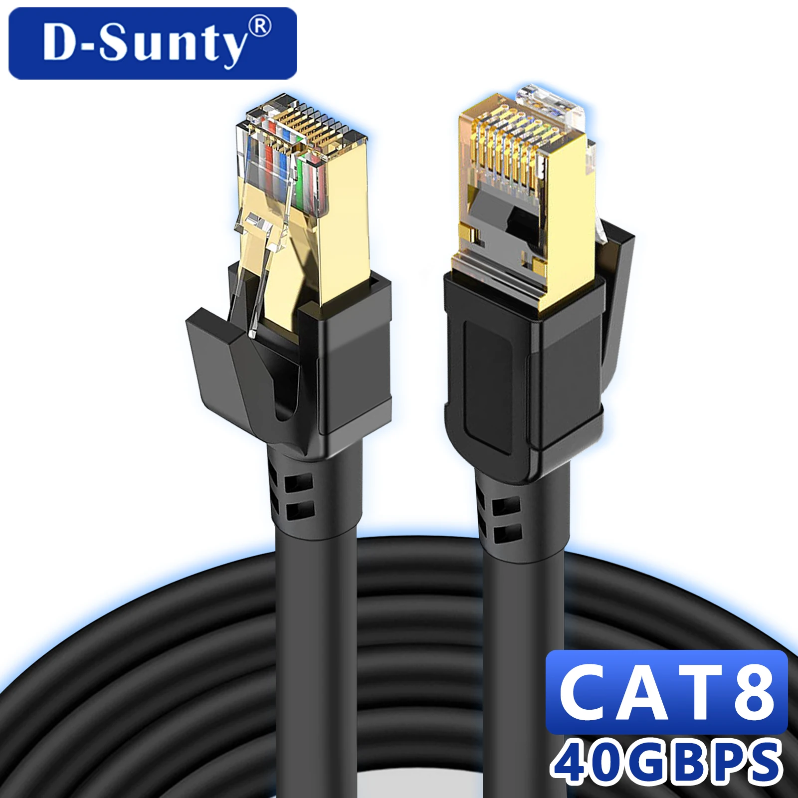 Szybki kabel Ethernet Cat 8 40 Gb/s 2000 MHz SFTP RJ45 Sieć Internet Lan Patch Cord do laptopów PS5 Router Cat8 Kabel
